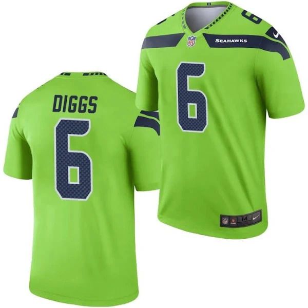 Men Seattle Seahawks #6 Quandre Diggs Nike Neon Green Legend NFL Jersey->seattle seahawks->NFL Jersey